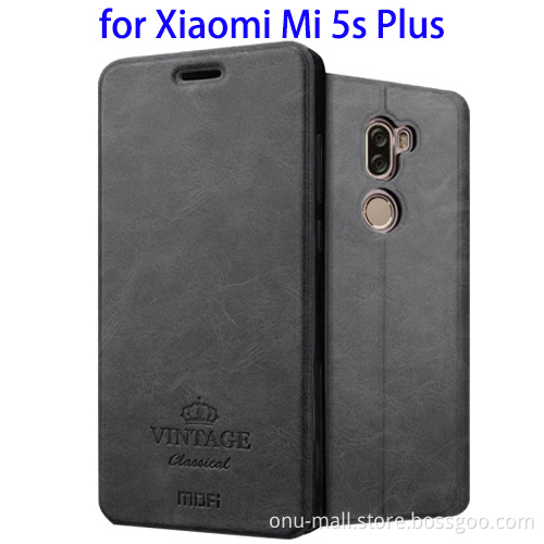 NEW Arrival Leather Case for Xiaomi Mi5s Plus Case with Wake-up Function